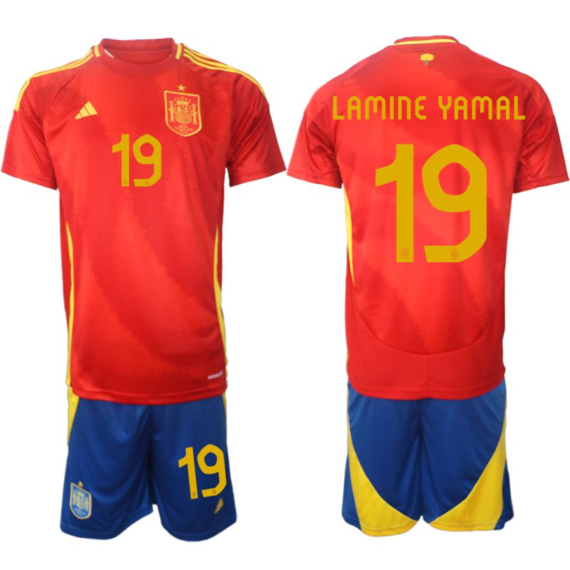 Men 2024-2025 Season Spain home red #19 Soccer Jersey->spain jersey->Soccer Country Jersey